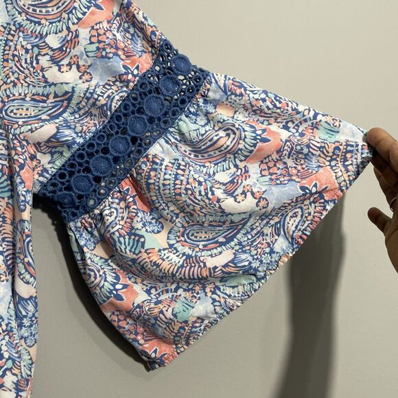 Crown & Ivy Women’s 3X Pink Blue Paisley Dress Vibrant Preppy - Picture 2 of 11